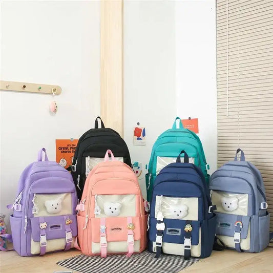 Cute Bear Design Nylon Backpack