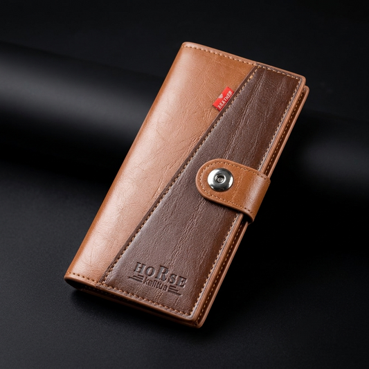 WAGLOK Magnetic Button Long Wallet