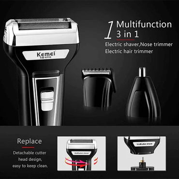 Professional Kemei 3 In 1 (Rechargeable Shaver)
