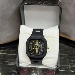 Trendy Stylish Square Dial Silicon Strap Watch