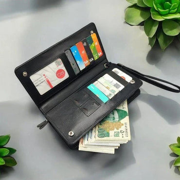 Unisex Leather Long Wallet