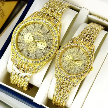 Luxury Gold Couple Watch Set