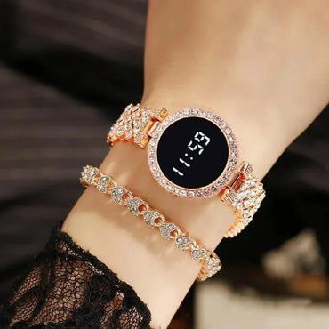 Diamond Touch Screen LED Watch for Ladies
