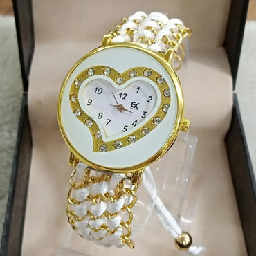 Luxury Heart Shape Red Bracelet Watch