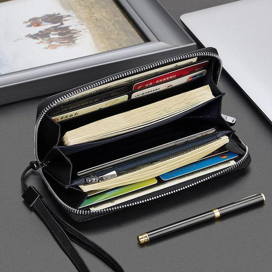 Baellerry Long PU Leather Zipper Wallet