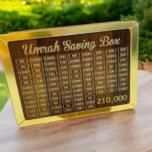 Umrah Saving Box – Wooden Islamic Money Saving Box