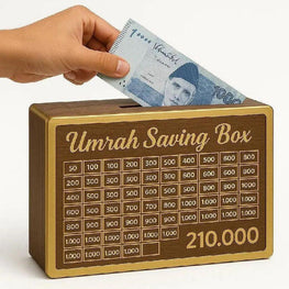 Umrah Saving Box – Wooden Islamic Money Saving Box