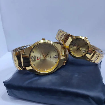 Golden Chain Couple Watch Set