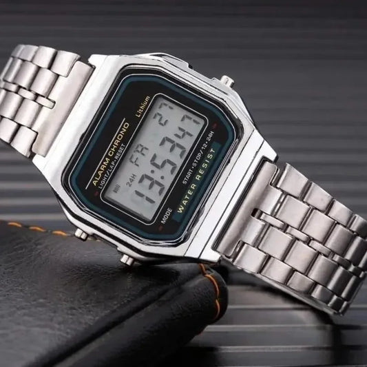 Men’s Digital Stainless Steel Watch