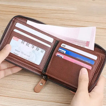 Premium Bifold Round Zipper Wallet