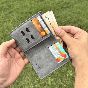 Male Short Thin PU Leather Wallet