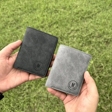 Male Short Thin PU Leather Wallet