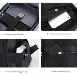 Multipurpose USB-Charging Waterproof Laptop Backpack