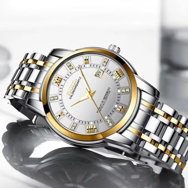 FNGEEN Men’s Luxury Crystal Quartz Watch