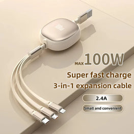 3-in-1 Aluminum 100W Fast Charging Cable