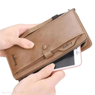 Baellerry Men’s Leather Zipper Business Wallet
